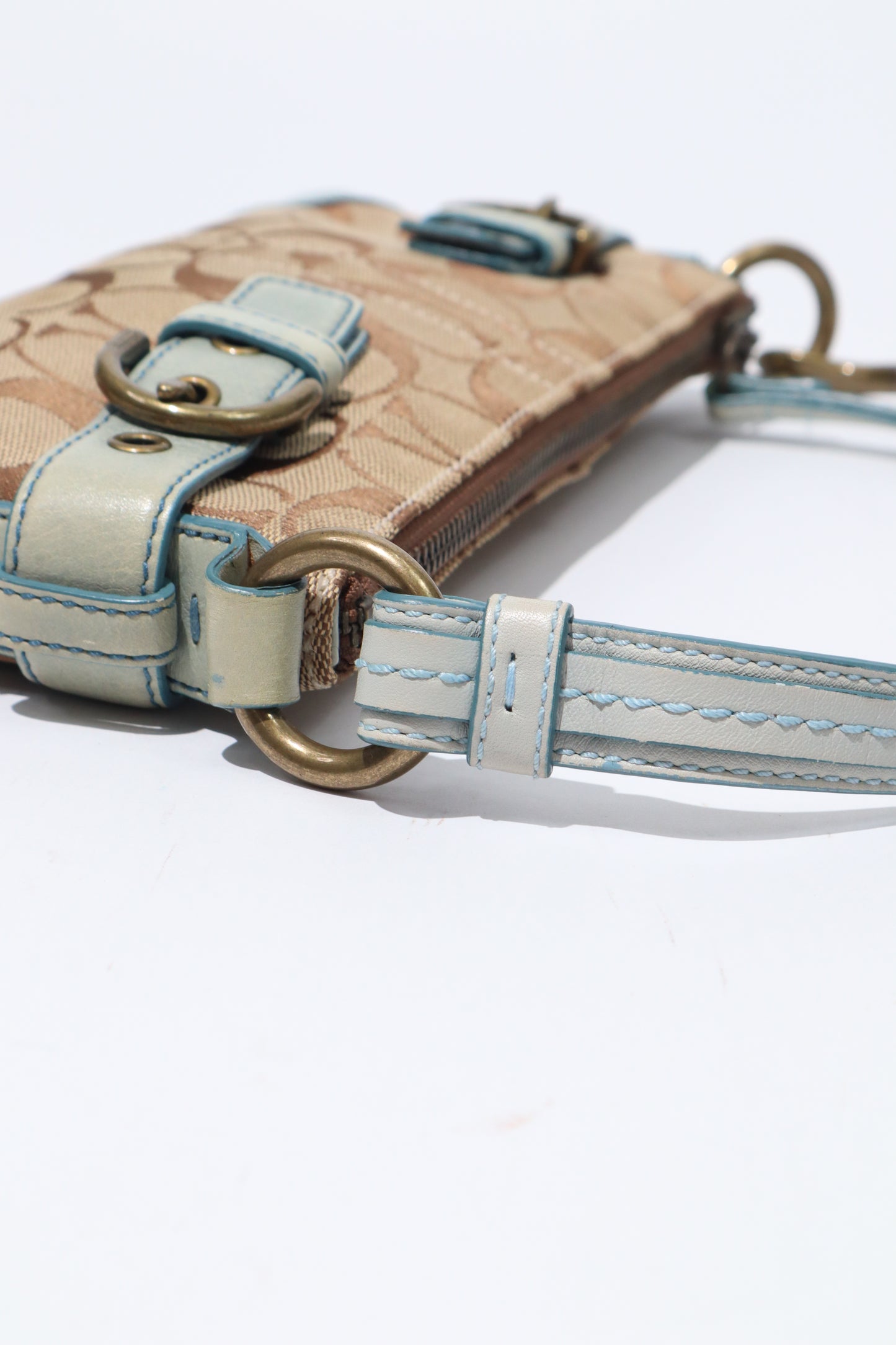 Vintage Coach 2005 Mini Belt Shoulder Bag in Light Blue - Girl Seazon