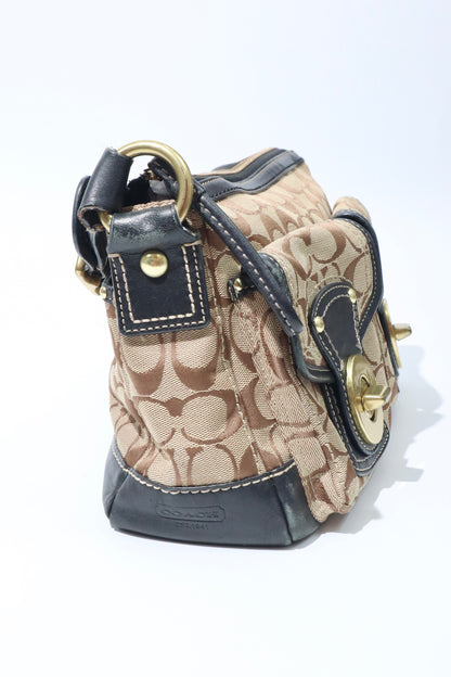 Coach Vintage Leather Satchel Gardenia in Brown & Black - Girl Seazon