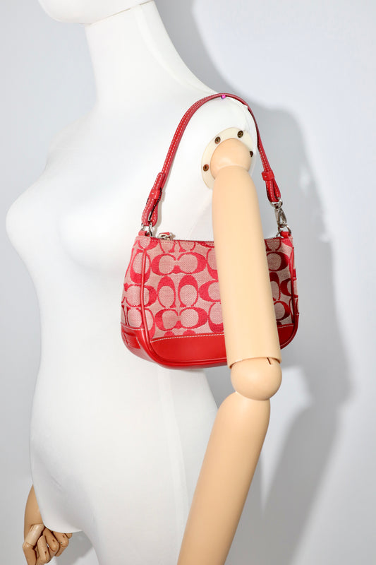 Coach Vintage 2001 Y2K Canvas Mini Pouch in Red - Girl Seazon
