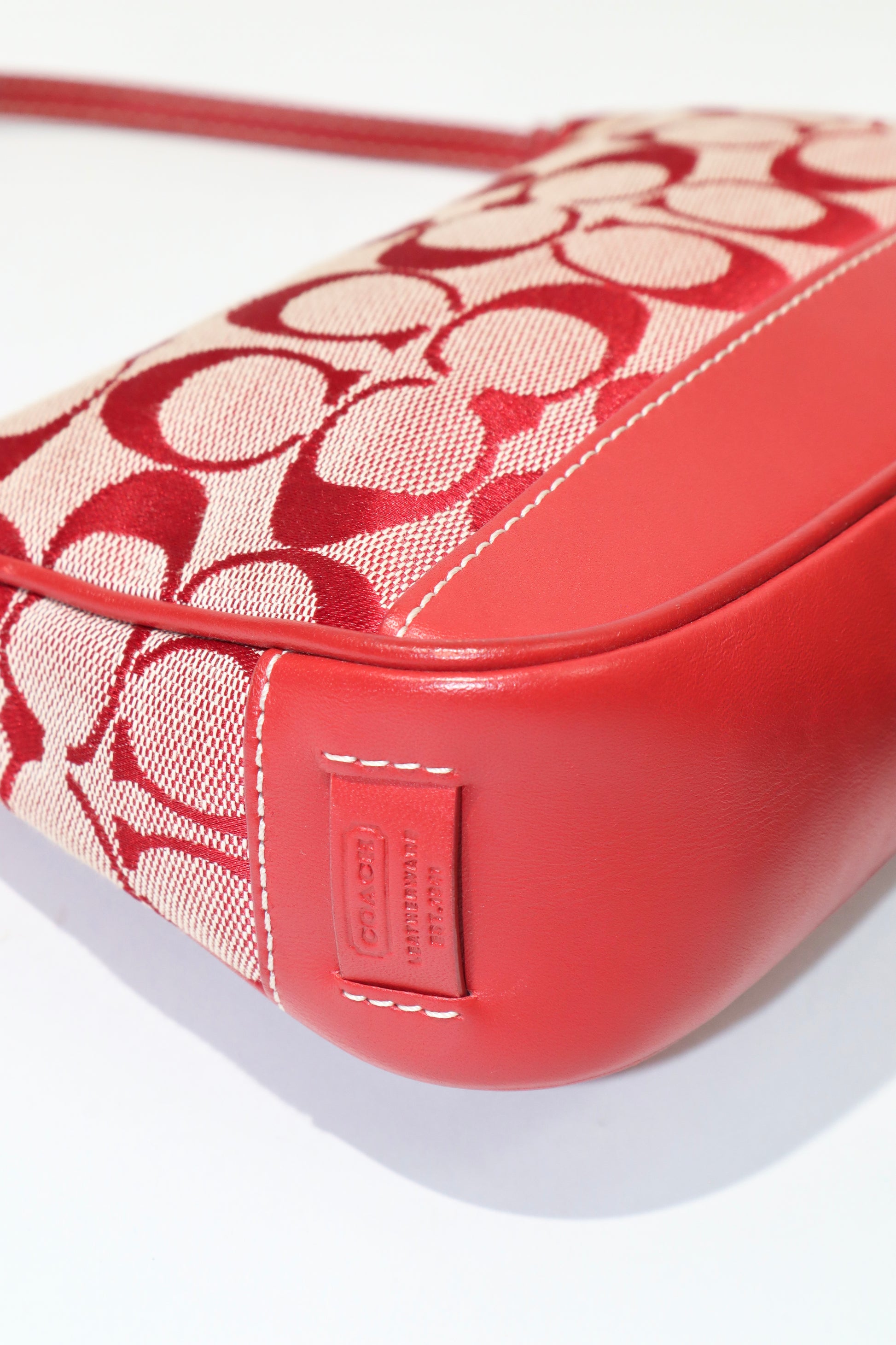 Coach Vintage 2001 Y2K Canvas Mini Pouch in Red - Girl Seazon