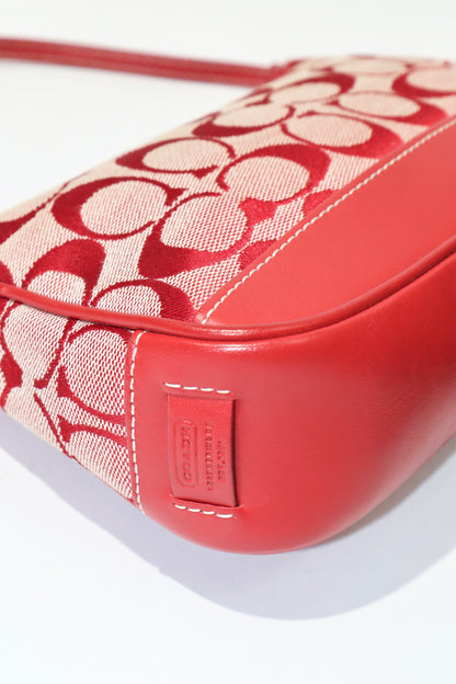 Coach Vintage 2001 Y2K Canvas Mini Pouch in Red - Girl Seazon