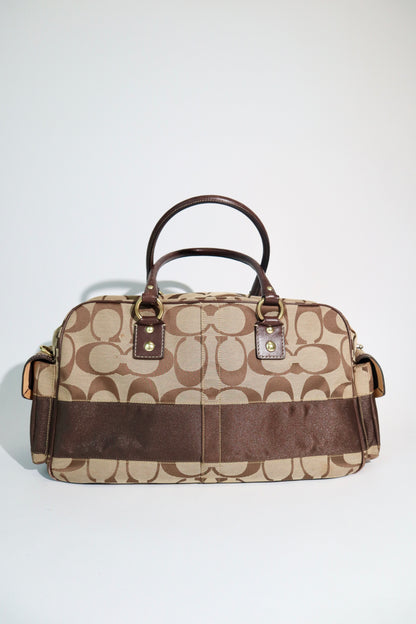 Coach Signature Stripe Boston Duffel Travel Bag, style F10392