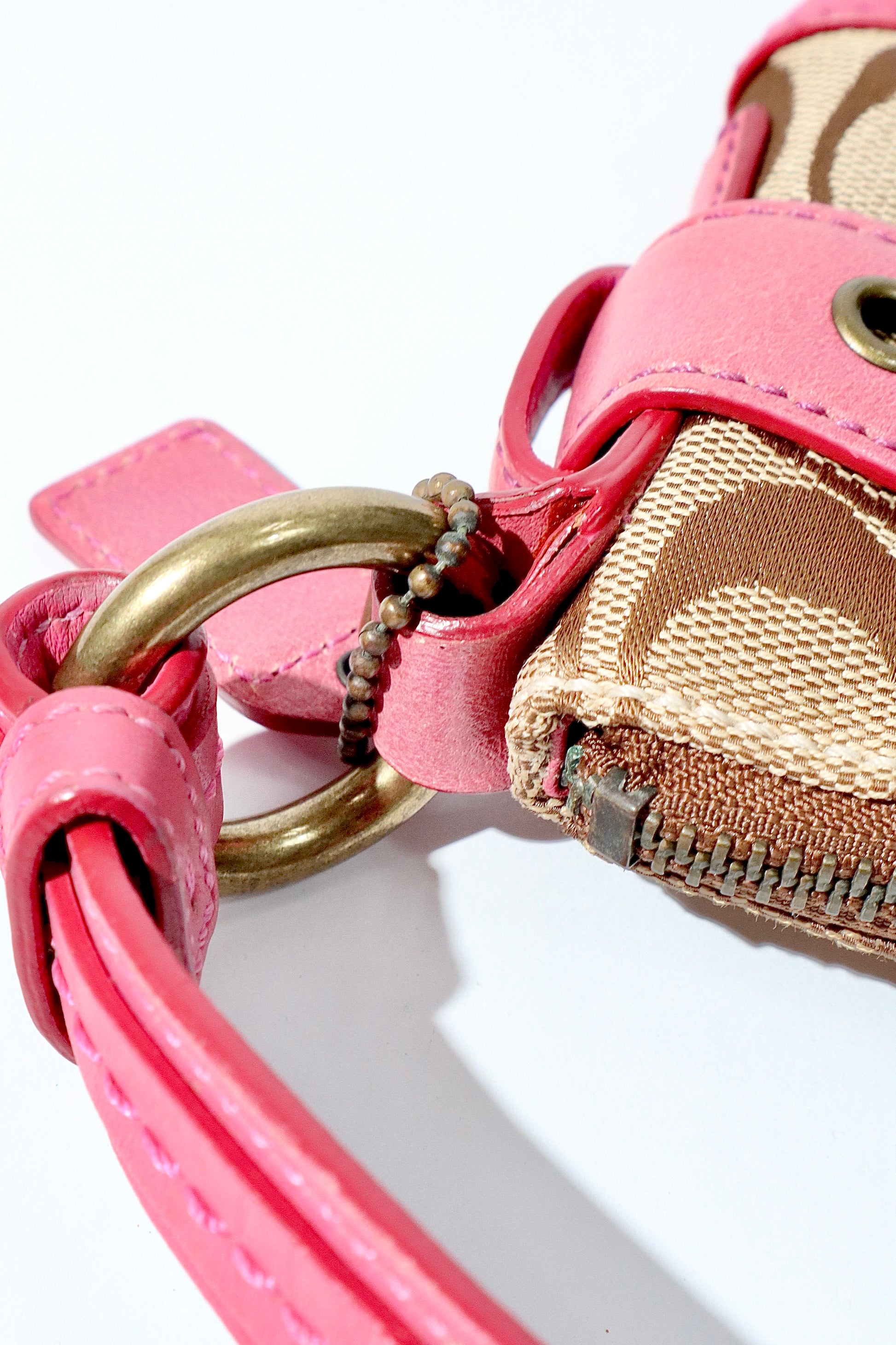 Vintage Coach 2005 Mini Belt Shoulder Bag in Pink & Brown - Girl Seazon