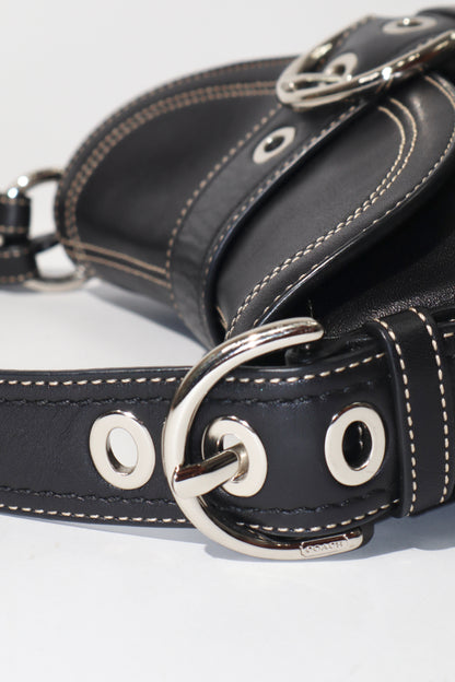 Coach 2008 Vintage Y2K Soho Leather Belt Shoulder Bag in Black Leather - Girl Seazon