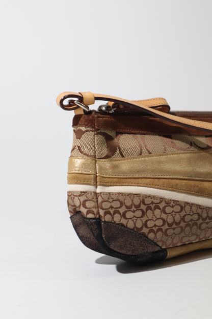 Coach Patchwork Accessory Pouch - Brown/Gold