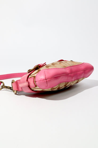 Vintage Coach 2005 Mini Belt Shoulder Bag in Pink & Brown - Girl Seazon