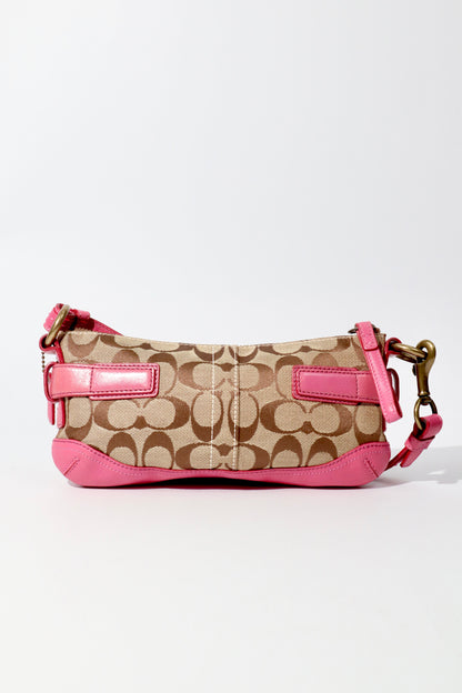 Vintage Coach 2005 Mini Belt Shoulder Bag in Pink & Brown - Girl Seazon