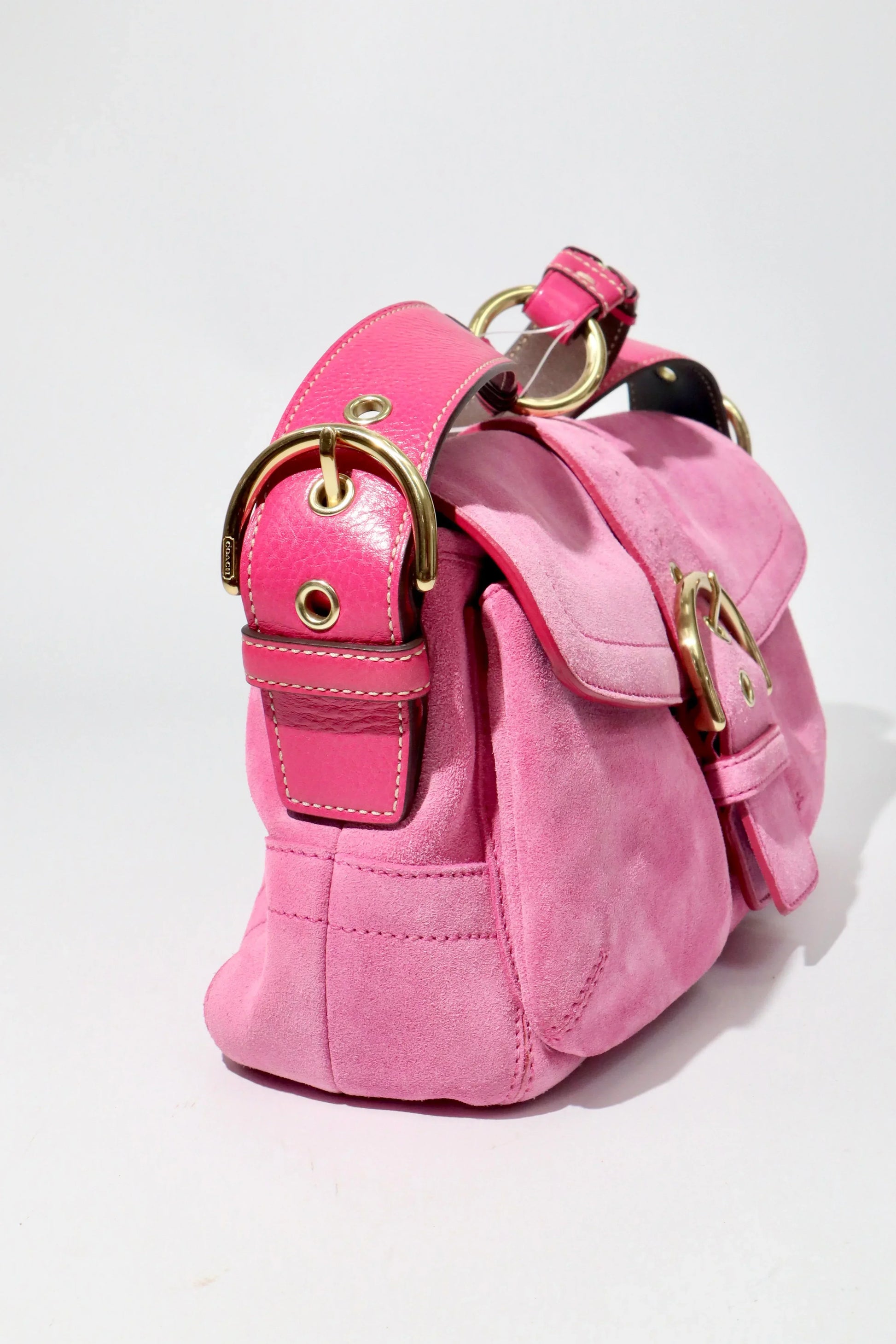 Coach Soho Hot Pink 2004 Suede Vintage Shoulder Bag - Girl Seazon