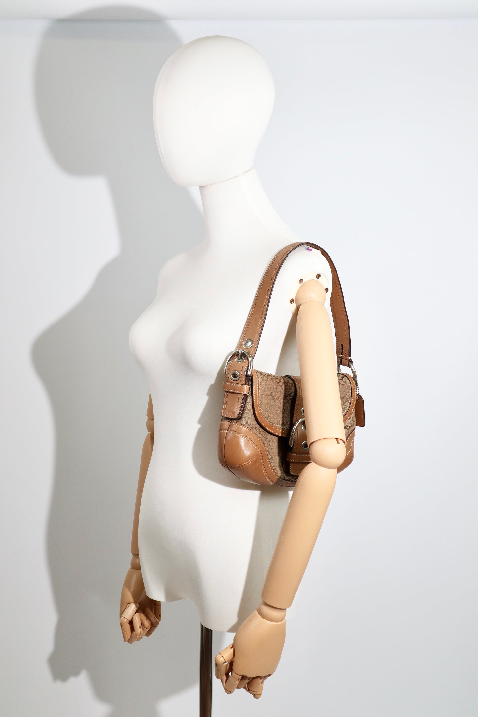 Vintage Coach 2007 Signature Soho Belt Shoulder Bag in Brown - Girl Seazon