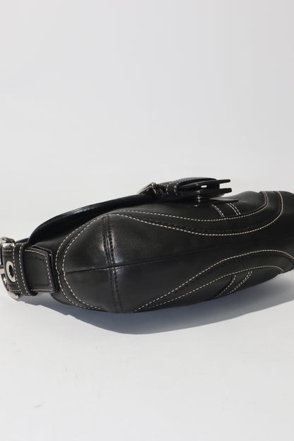 Coach 2008 Vintage Y2K Soho Leather Belt Shoulder Bag in Black Leather - Girl Seazon