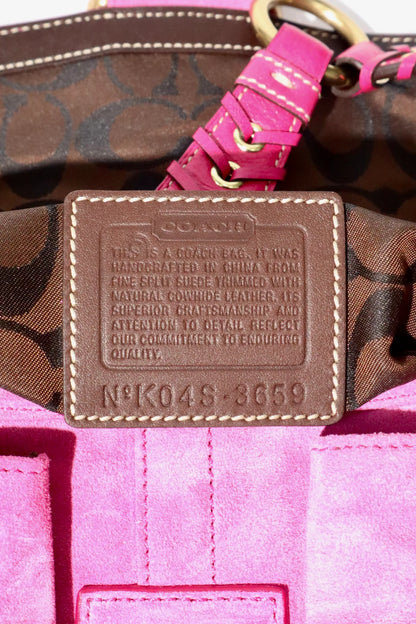 Coach Soho Hot Pink 2004 Suede Vintage Shoulder Bag - Girl Seazon
