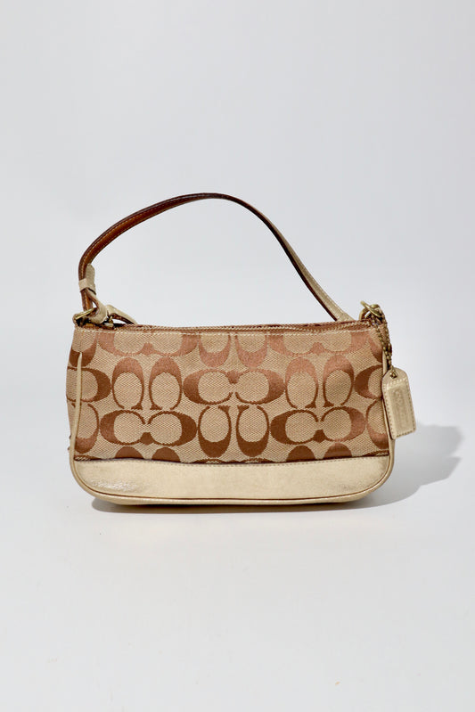 Coach Vintage 2005 Y2K Canvas Mini Pouch in Brown/Gold - Girl Seazon