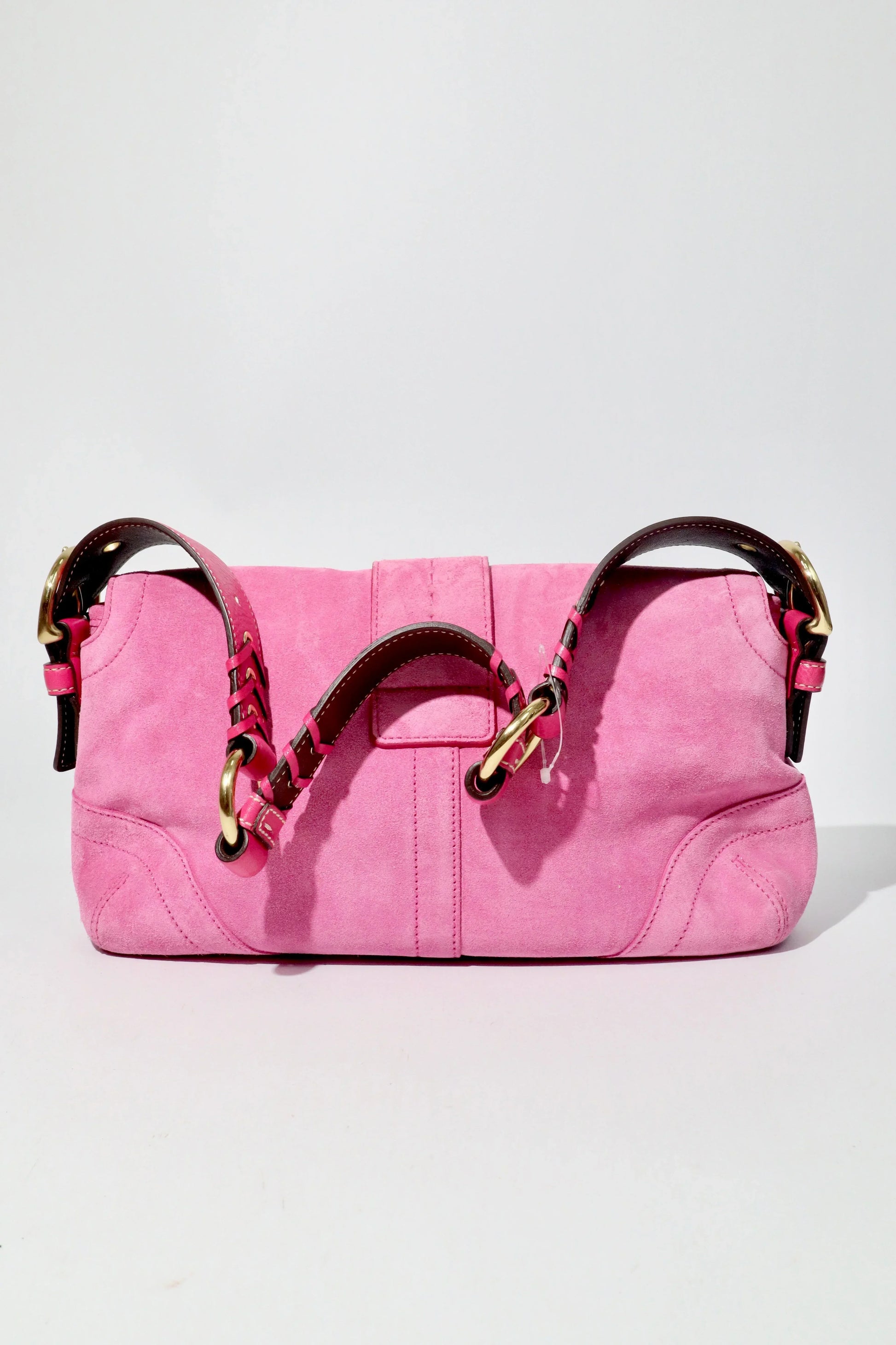 Coach Soho Hot Pink 2004 Suede Vintage Shoulder Bag - Girl Seazon