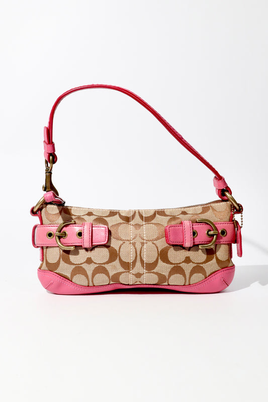 (Copy) Vintage Coach 2005 Mini Belt Shoulder Bag in Light Blue / Brown - Girl Seazon