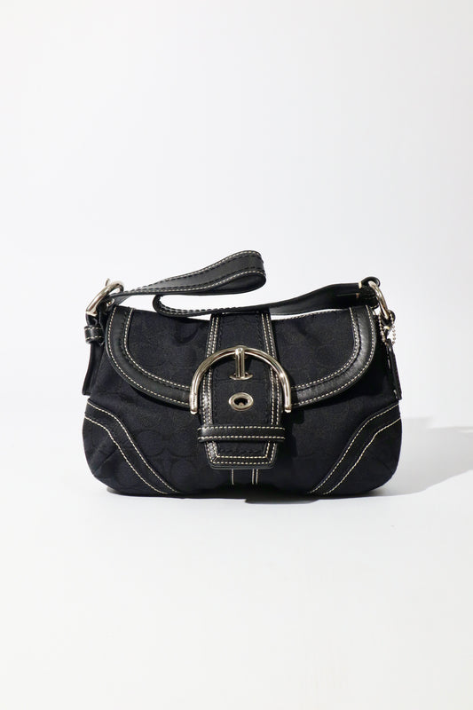 Coach Vintage 2006 Y2K Soho Belt Shoulder Bag in Black Canvas - Girl Seazon