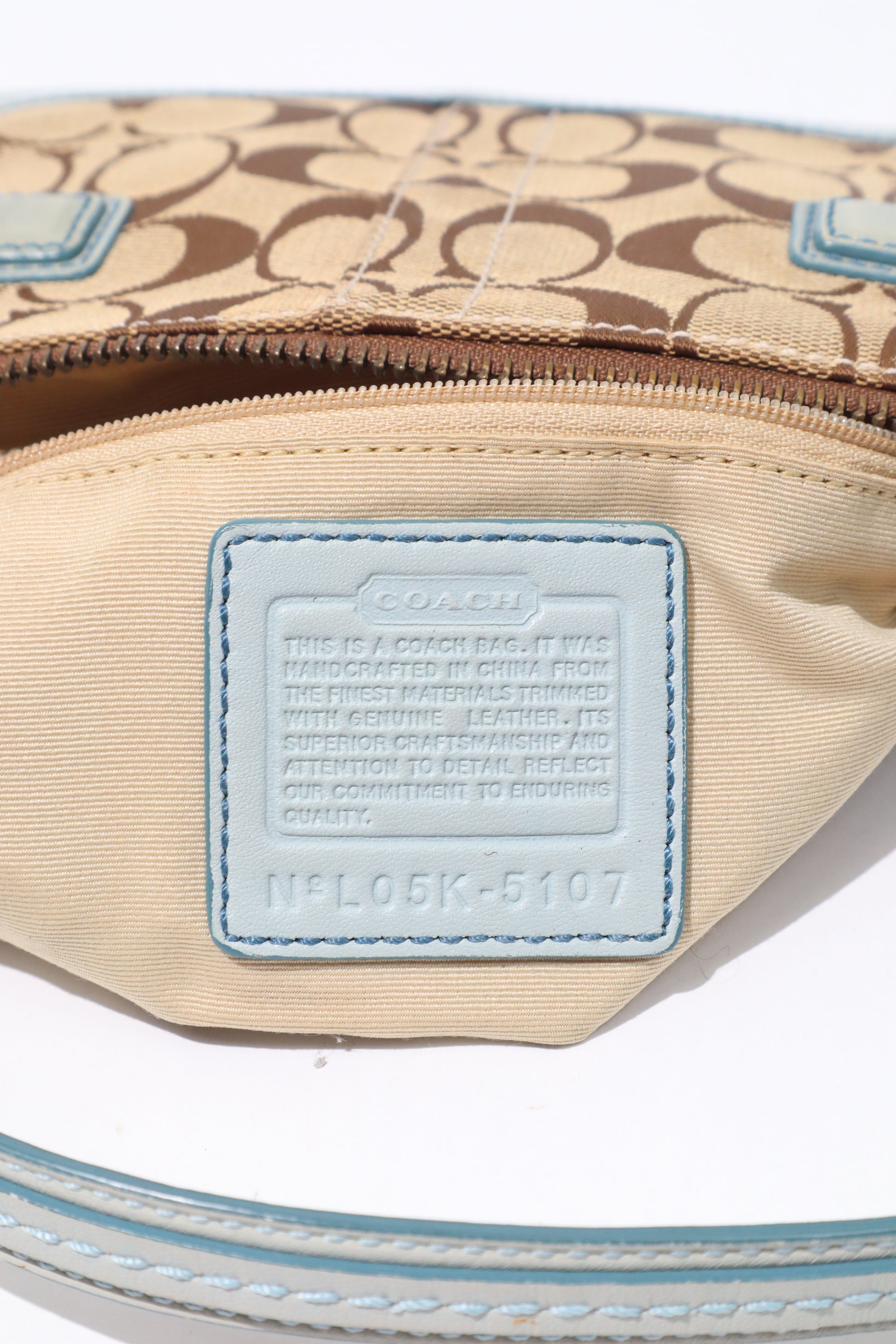 Vintage Coach 2005 Mini Belt Shoulder Bag in Light Blue - Girl Seazon