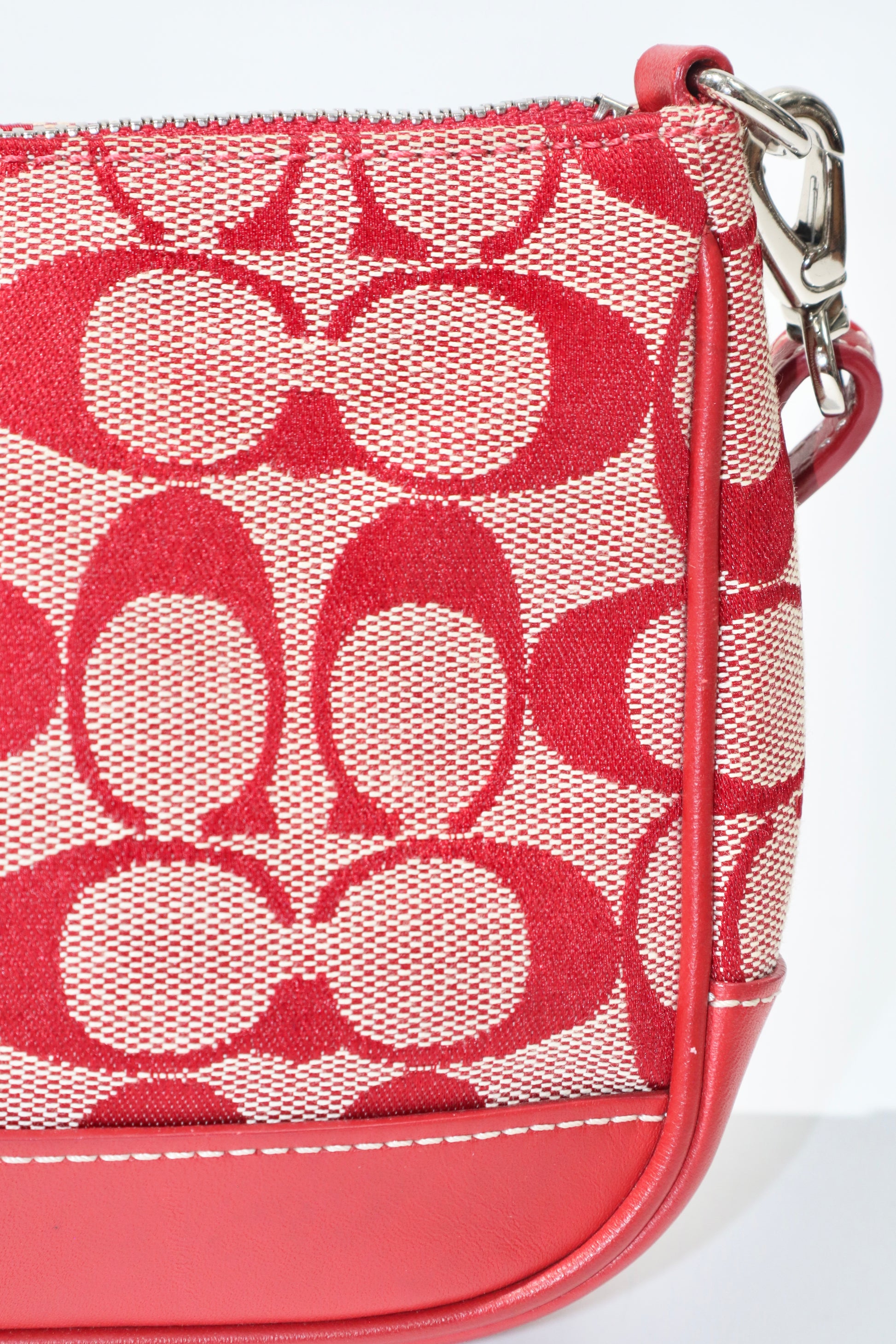 Coach Vintage 2001 Y2K Canvas Mini Pouch in Red - Girl Seazon