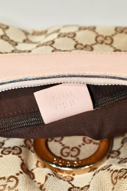 Vintage Gucci GG Abbey D Ring Shoulder Bag in Baby Pink - Girl Seazon