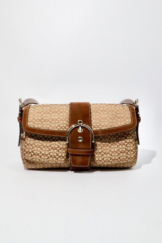 Coach 2005 Vintage Soho Buckle Shoulder Bag in Brown Suedue - Girl Seazon