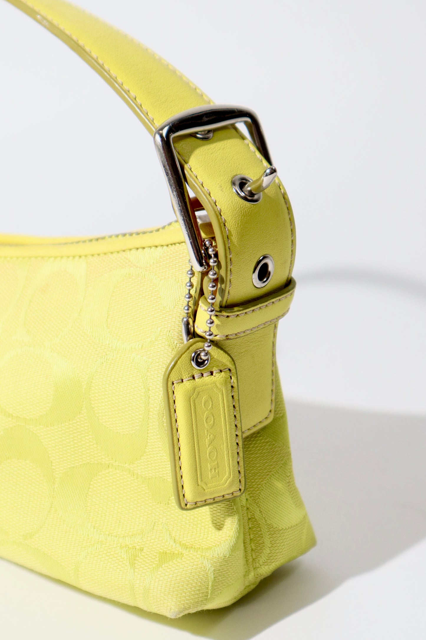 Coach Vintage Demi Baguette Shoulder Bag in Lime