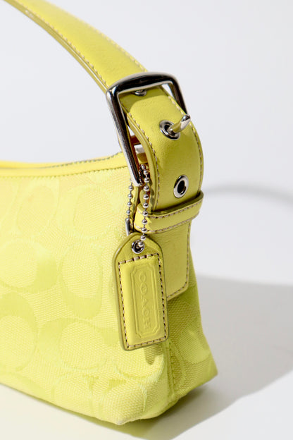 Coach Vintage Demi Baguette Shoulder Bag in Lime