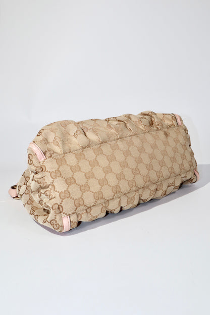 Vintage Gucci GG Abbey D Ring Shoulder Bag in Baby Pink - Girl Seazon