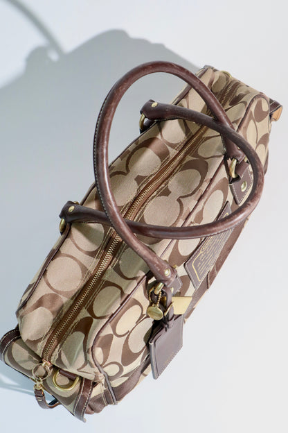 Coach Signature Stripe Boston Duffel Travel Bag, style F10392