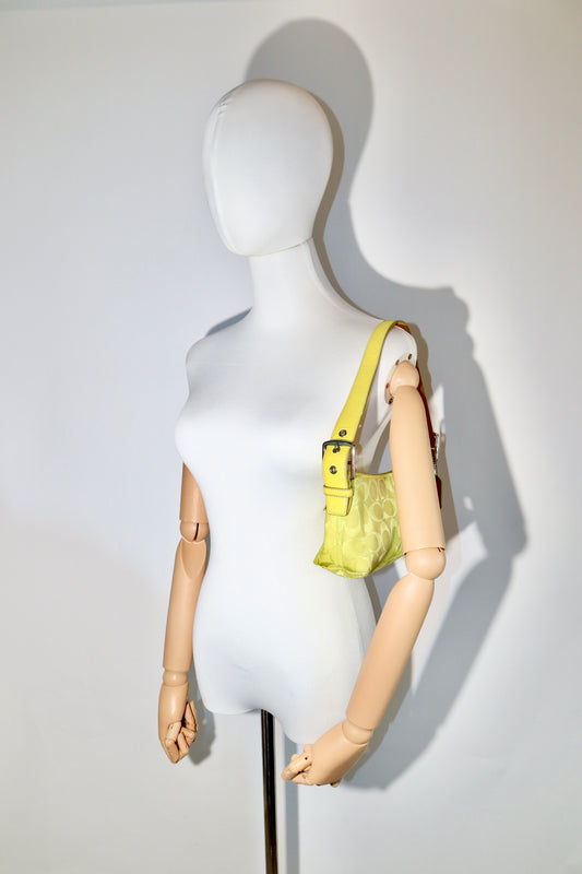 Coach Vintage Demi Baguette Shoulder Bag in Lime