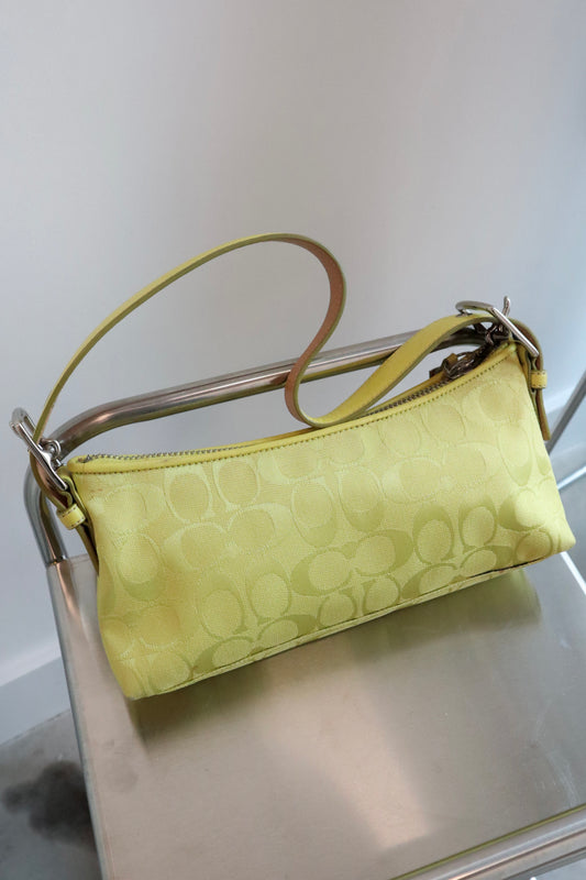 Coach Vintage Demi Baguette Shoulder Bag in Lime