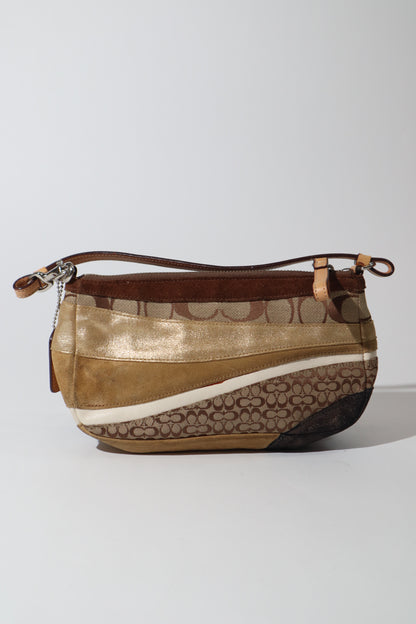 Coach Patchwork Accessory Pouch - Brown/Gold