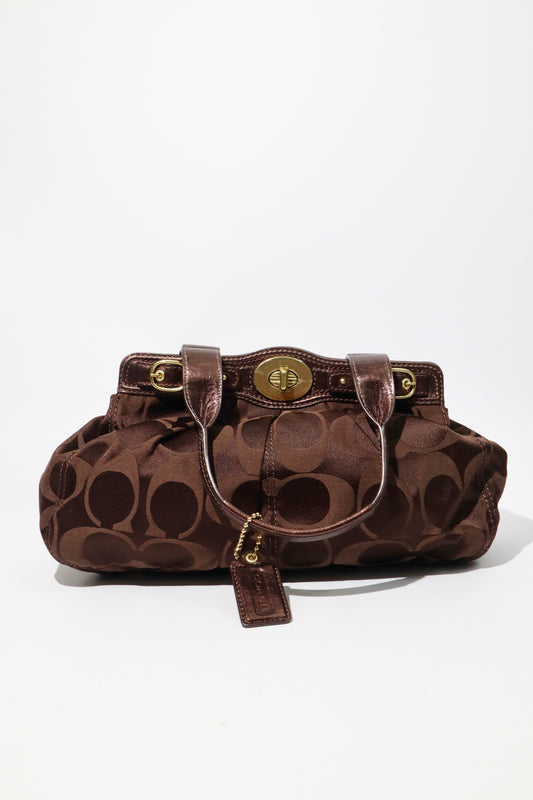 Coach Vintage 2006 Turn-Lock Chocolate Brown Shoulder Bag - Girl Seazon