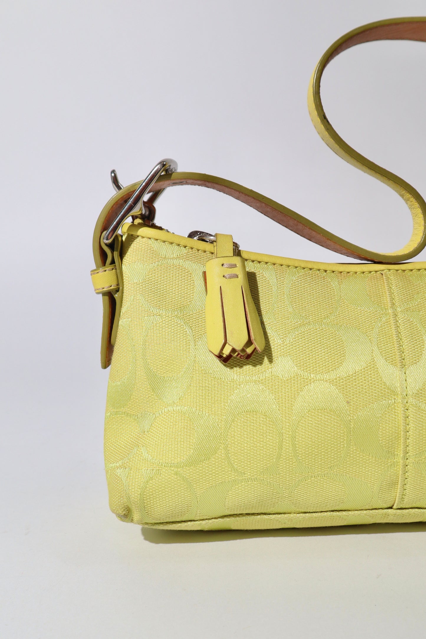 Coach Vintage Demi Baguette Shoulder Bag in Lime