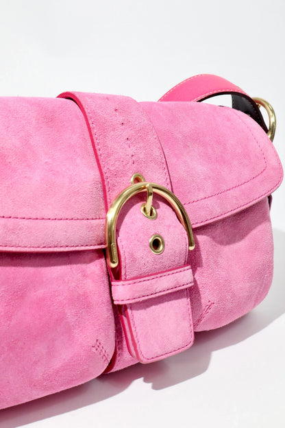 Coach Soho Hot Pink 2004 Suede Vintage Shoulder Bag - Girl Seazon
