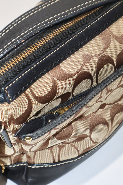 Coach Vintage Leather Satchel Gardenia in Brown & Black - Girl Seazon