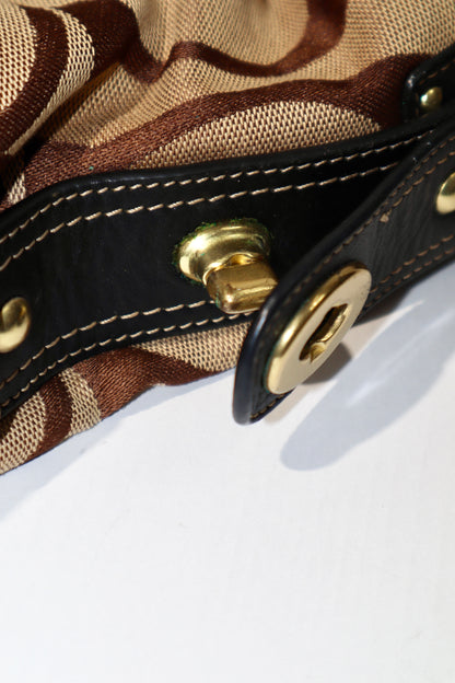 Coach Signature Canvas Carly Shoulder Bag in Black (10620)