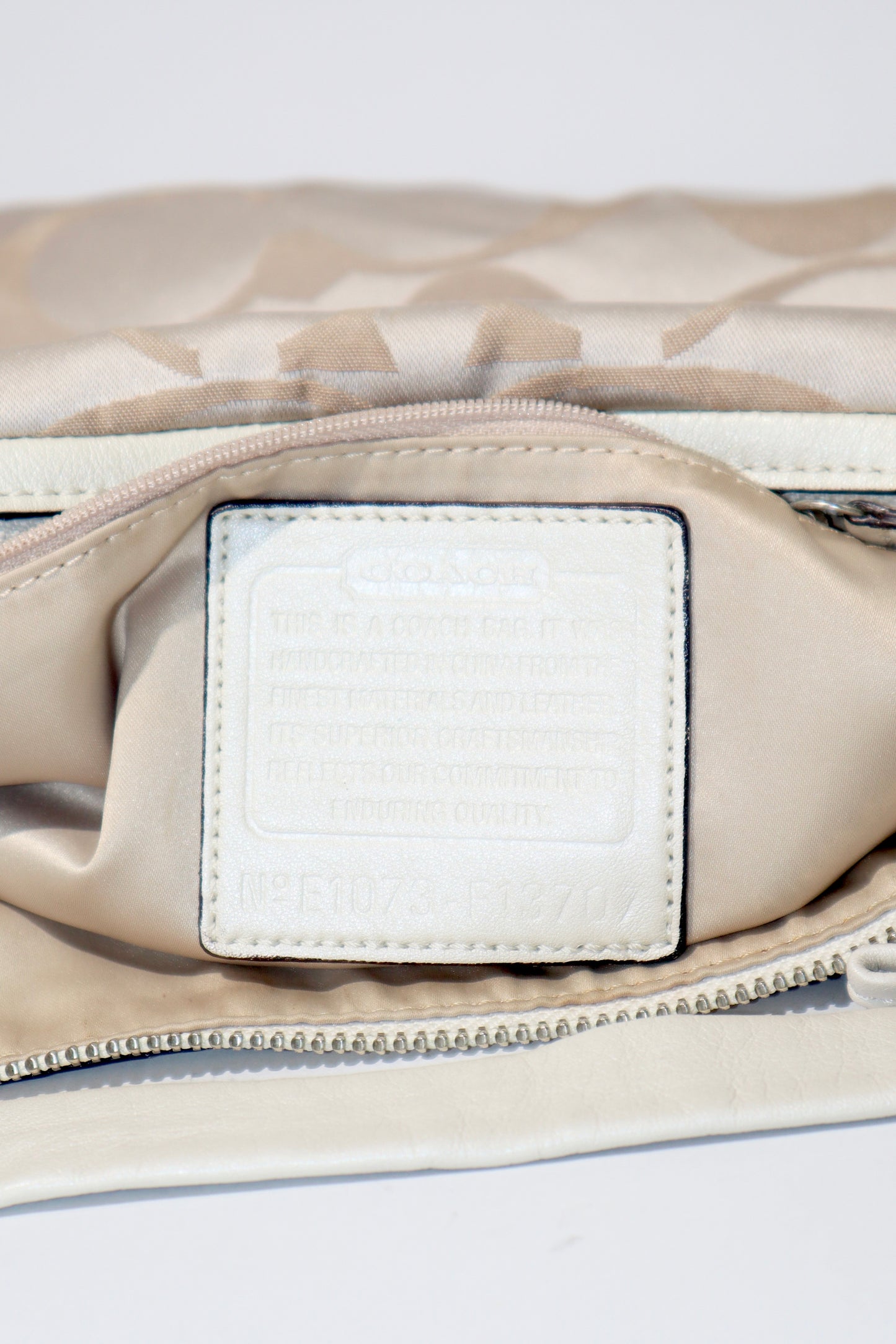 Coach Ali Signature Hobo Bag in Beige