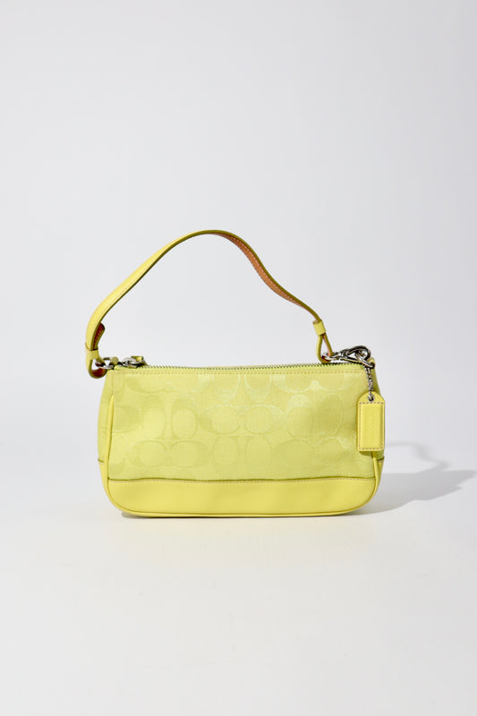 Coach Vintage 2004 Y2K Canvas Mini Pouch in Lime Green