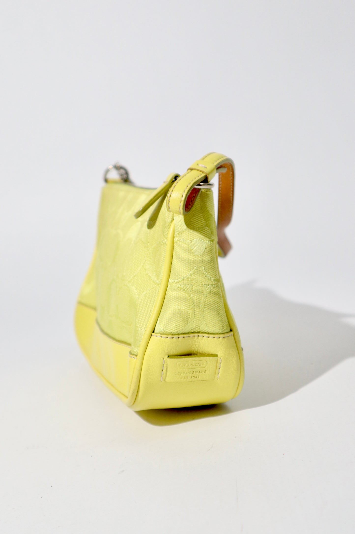 Coach Vintage 2004 Y2K Canvas Mini Pouch in Lime Green