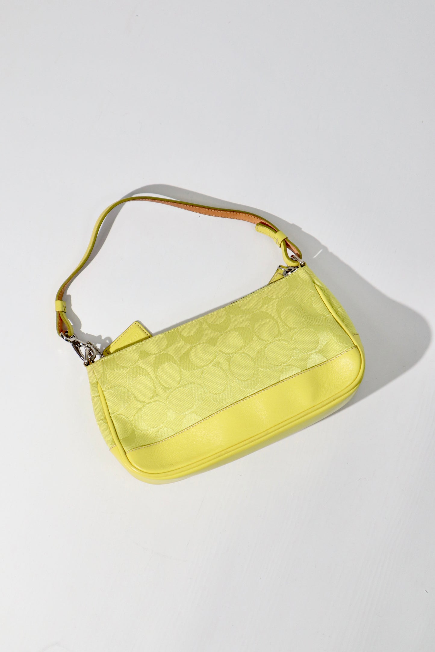 Coach Vintage 2004 Y2K Canvas Mini Pouch in Lime Green