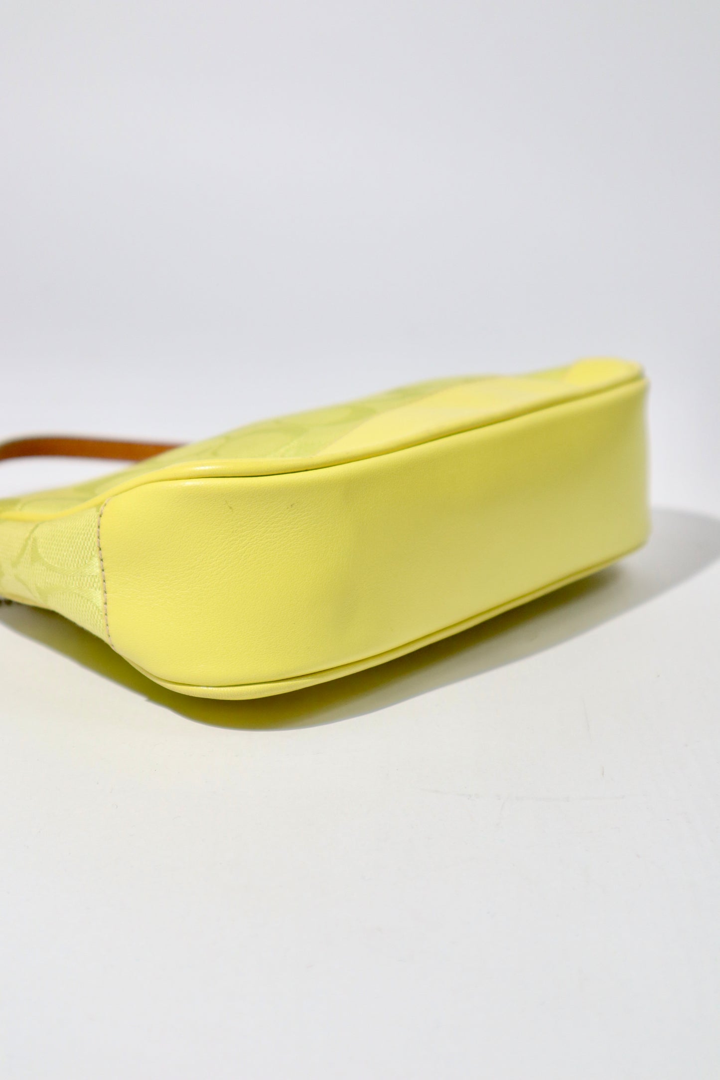 Coach Vintage 2004 Y2K Canvas Mini Pouch in Lime Green