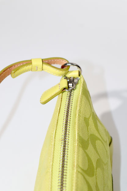Coach Vintage 2004 Y2K Canvas Mini Pouch in Lime Green