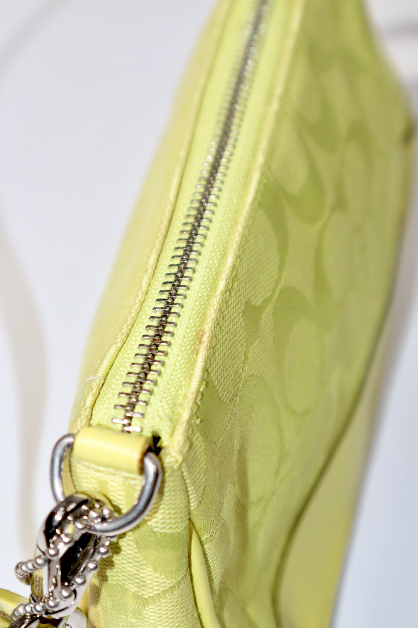 Coach Vintage 2004 Y2K Canvas Mini Pouch in Lime Green