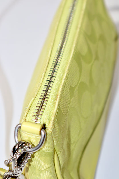 Coach Vintage 2004 Y2K Canvas Mini Pouch in Lime Green