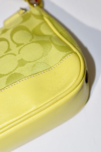 Coach Vintage 2004 Y2K Canvas Mini Pouch in Lime Green