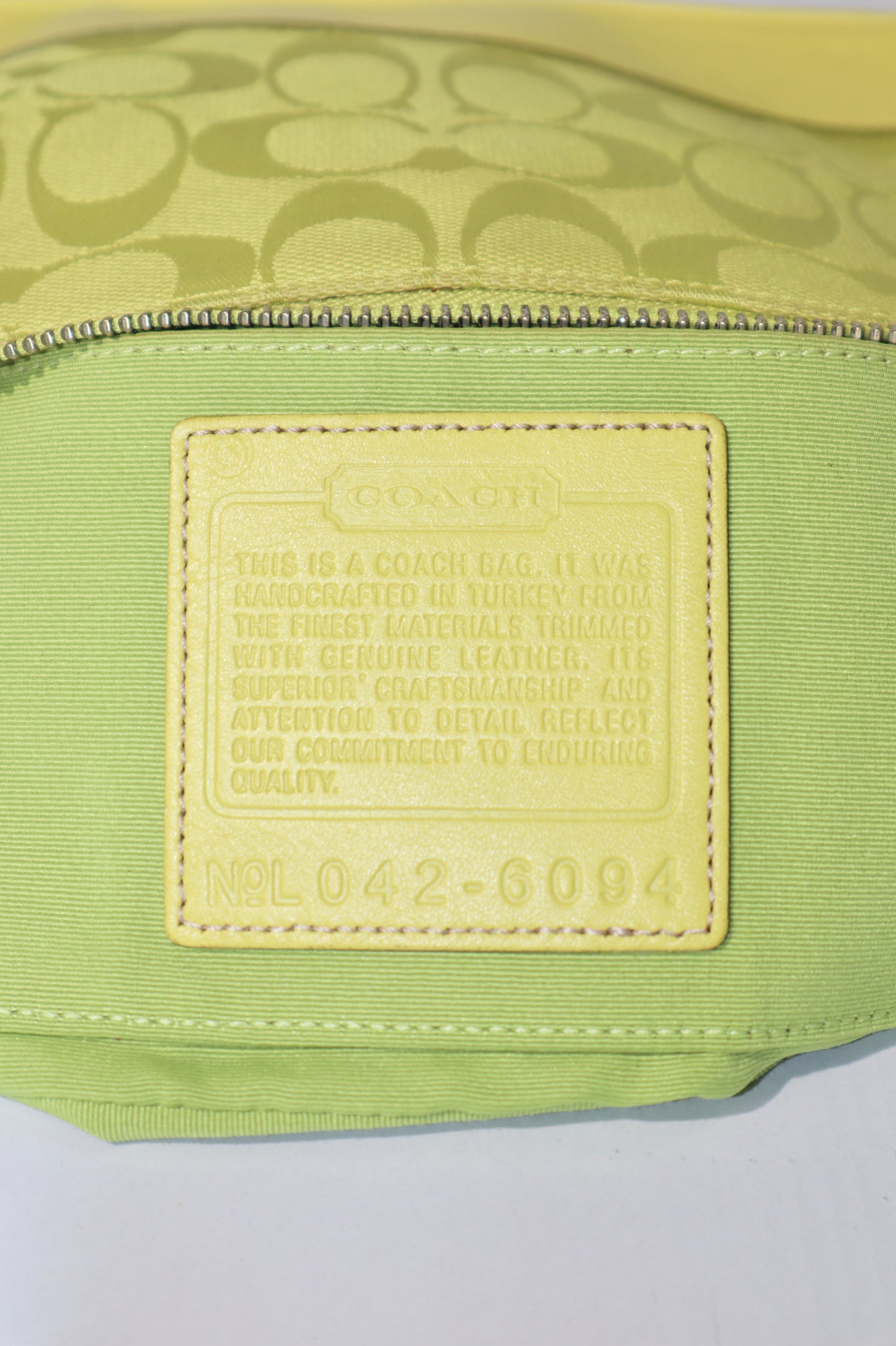 Coach Vintage 2004 Y2K Canvas Mini Pouch in Lime Green