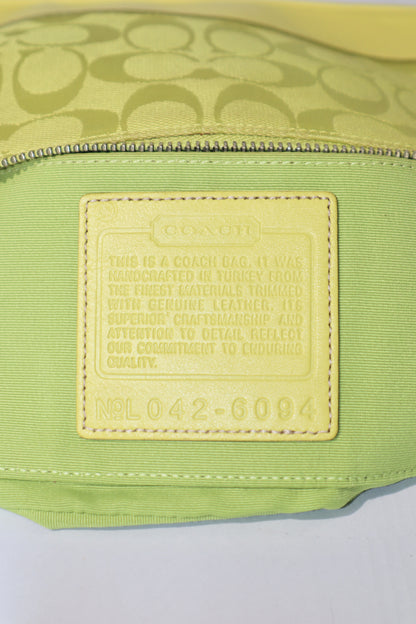Coach Vintage 2004 Y2K Canvas Mini Pouch in Lime Green