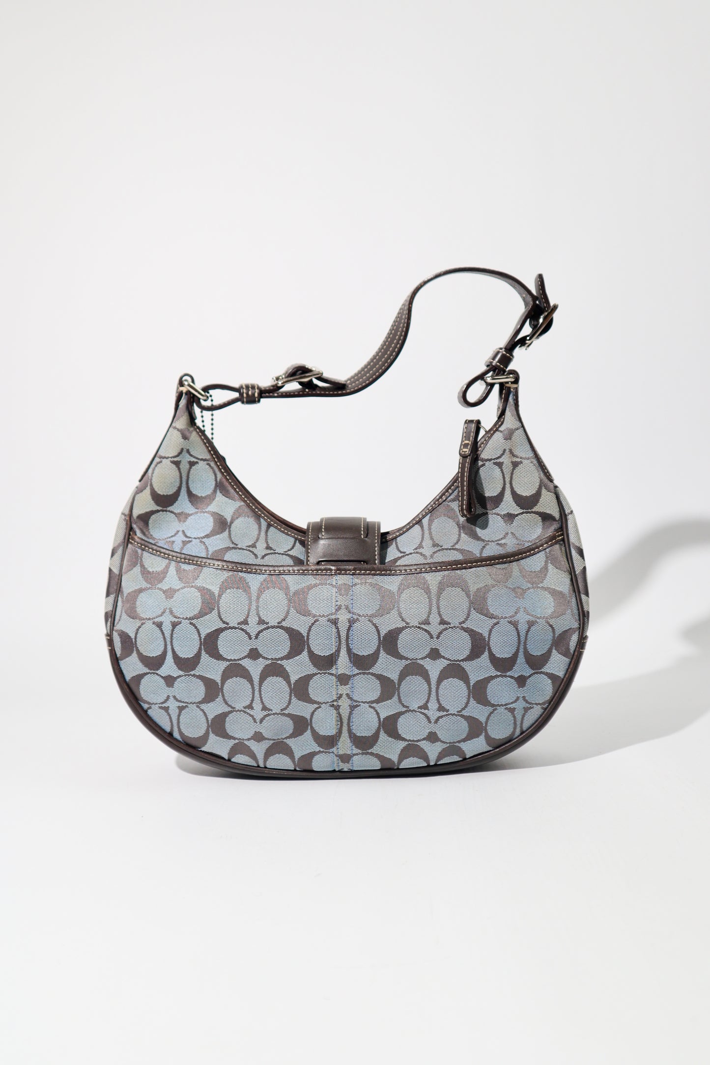 Coach Vintage 2003 Y2K Soho Half Moon Shoulder Bag in Navy & Brown