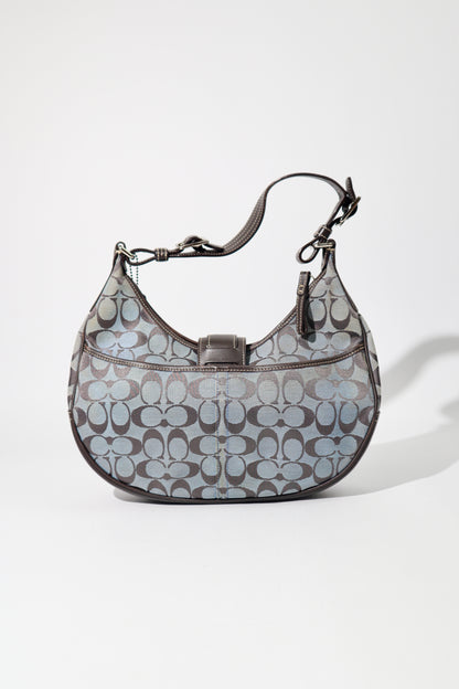 Coach Vintage 2003 Y2K Soho Half Moon Shoulder Bag in Navy & Brown