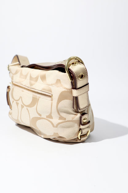 Coach Signature Canvas Crossbody Bag in Cream & Gold - F15068