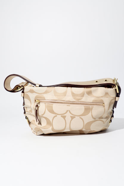 Coach Signature Canvas Crossbody Bag in Cream & Gold - F15068